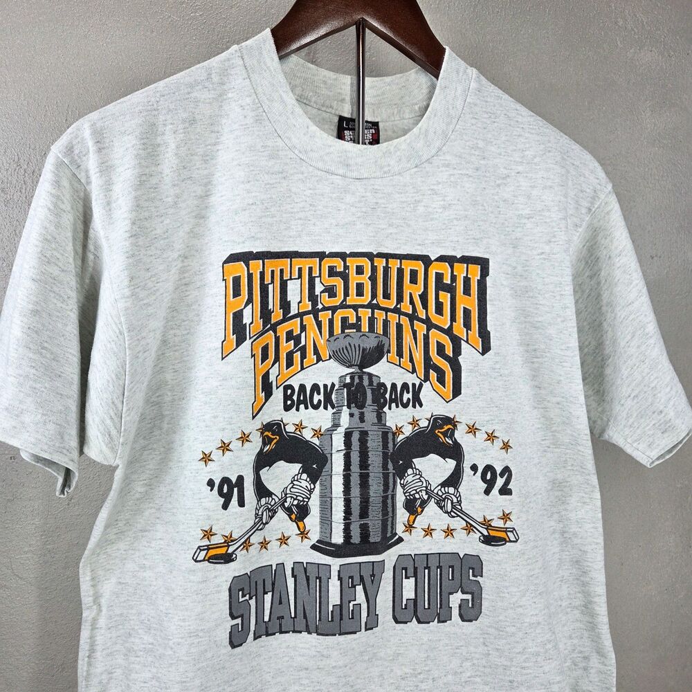 Vintage 1992 Pittsburgh Penguins Back to Back Stanley Cup Screen Stars Sz Large